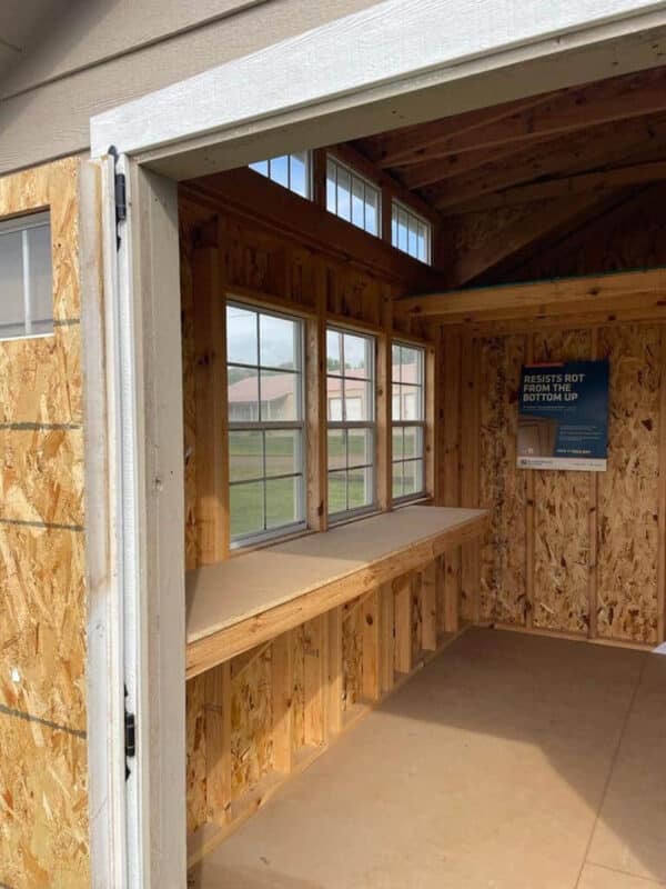 Inside of 10x12 Southern Classic Lap Siding