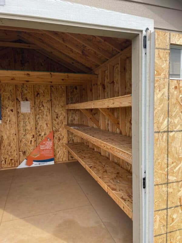 Inside of 10x12 Southern Classic Lap Siding