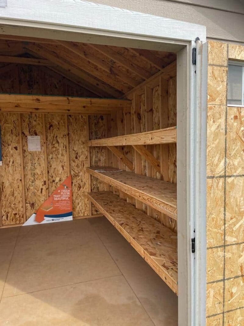 Inside of 10x12 Southern Classic Lap Siding