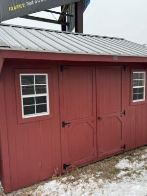 Red Quaker shed in shed lot