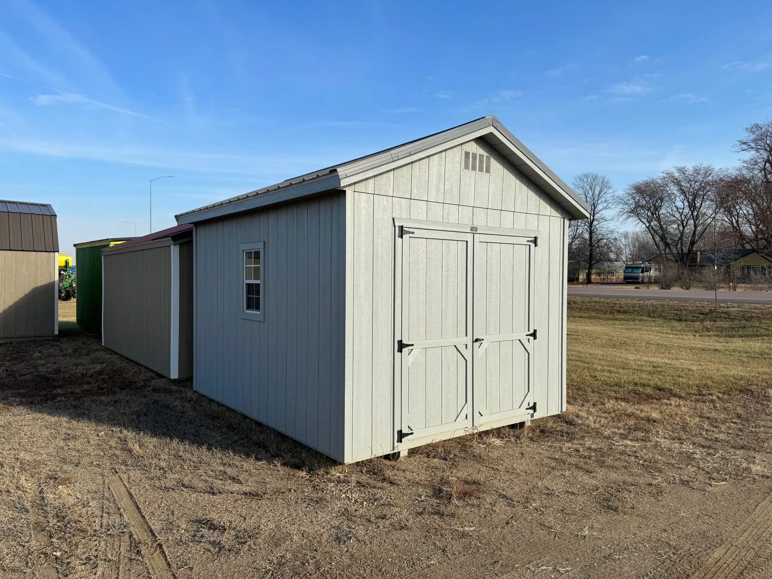 Gray Ranch shed in shed lot