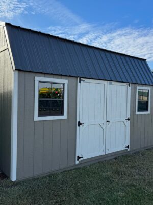 Taupe High Barn shed in shed lot