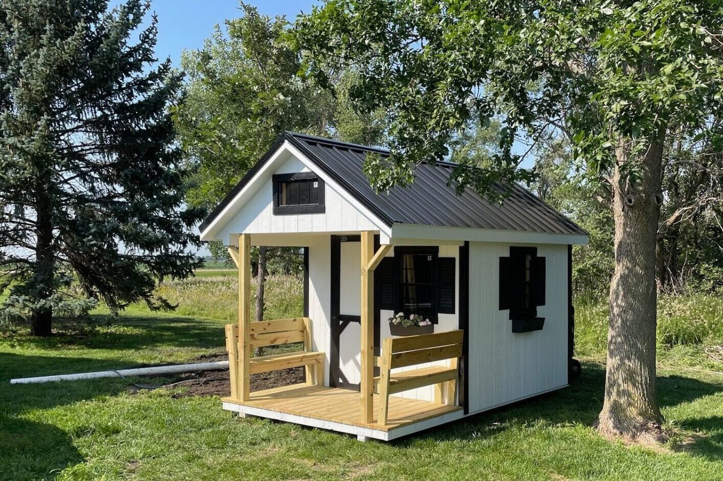 Backyard White Shed Playhouse