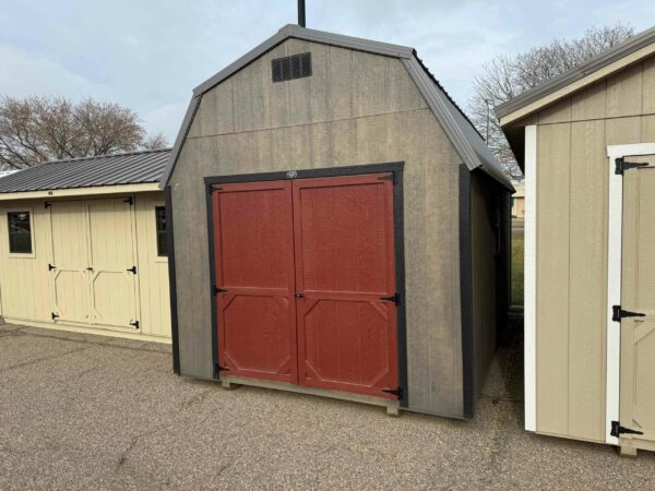 Driftwood stained High Barn shed in shed lot
