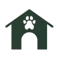 Green dog kennel icon