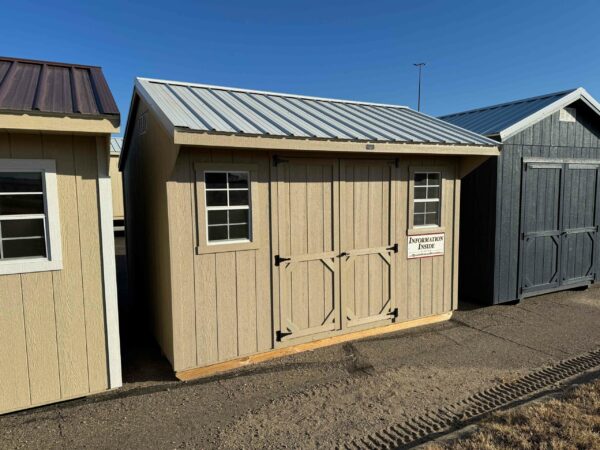 Taupe Quaker shed on shed lot