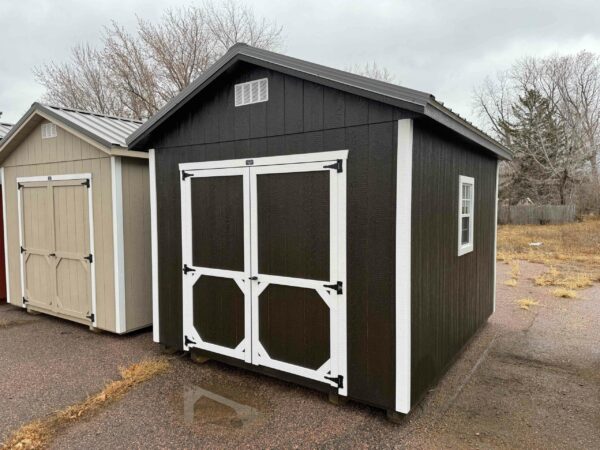 Ebony stained Ranch shed in shed lot