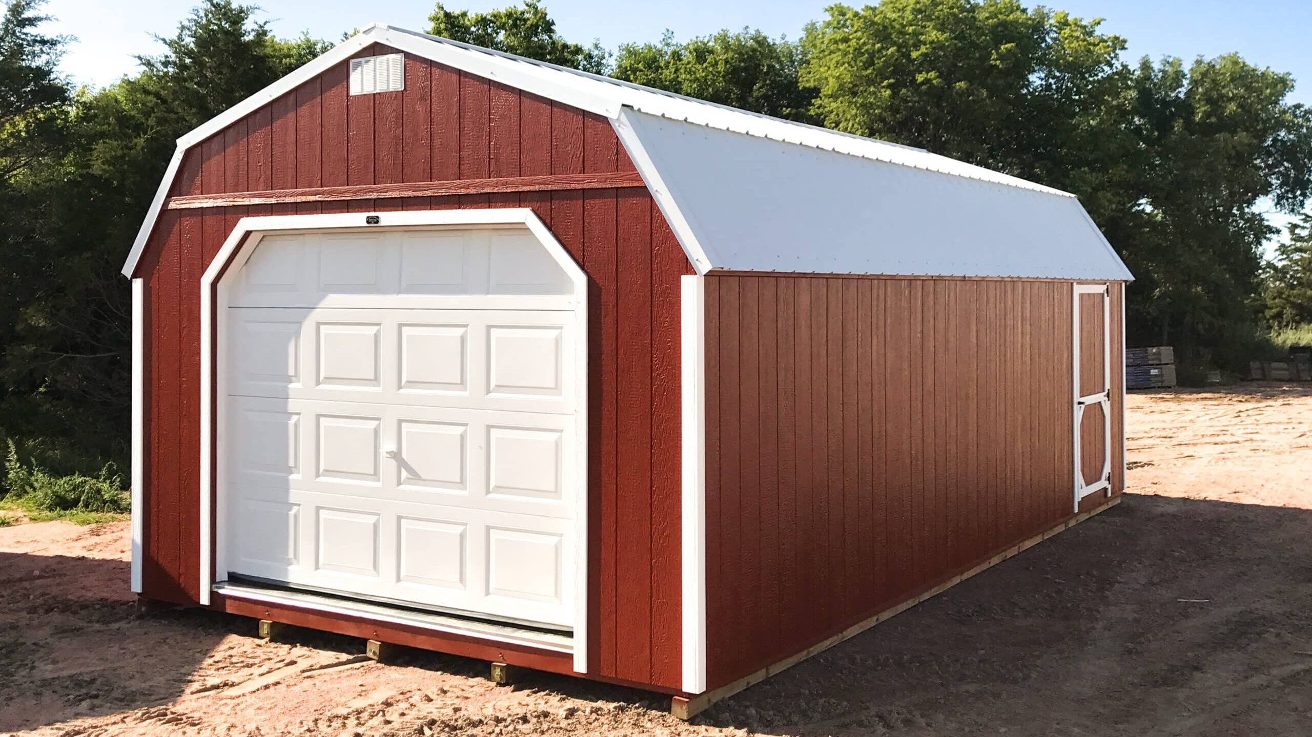 Red 12x16 barn garage shed