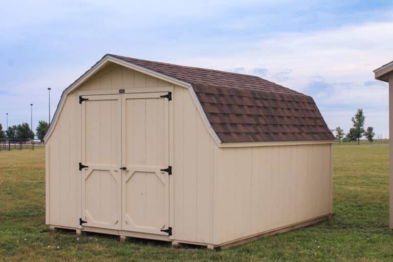 Tan Low Barn shed in field
