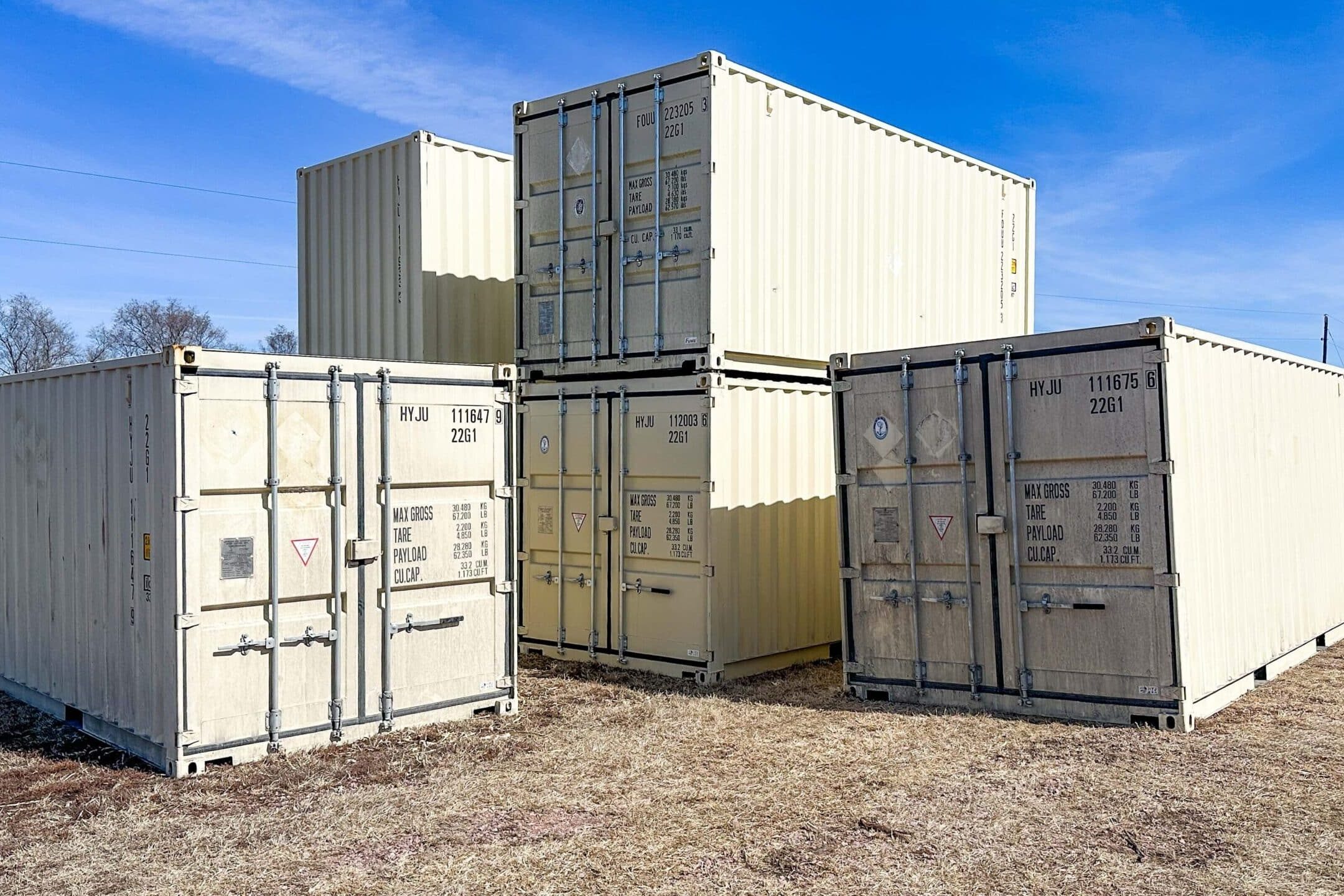 multiple shipping containers stacked on top of each other for sale in south dakota