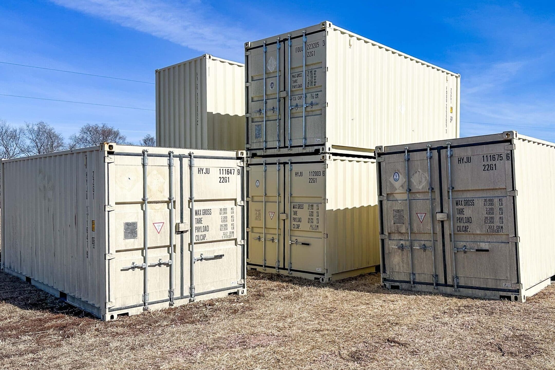 multiple shipping containers stacked on top of each other for sale in south dakota