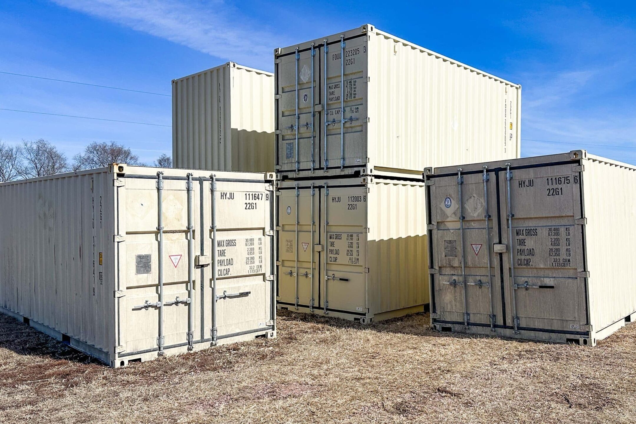 multiple shipping containers stacked on top of each other for sale in south dakota