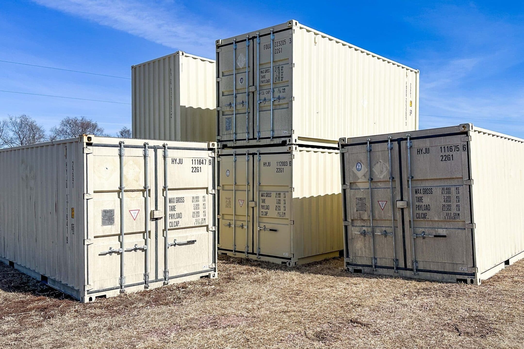 multiple shipping containers stacked on top of each other for sale in south dakota